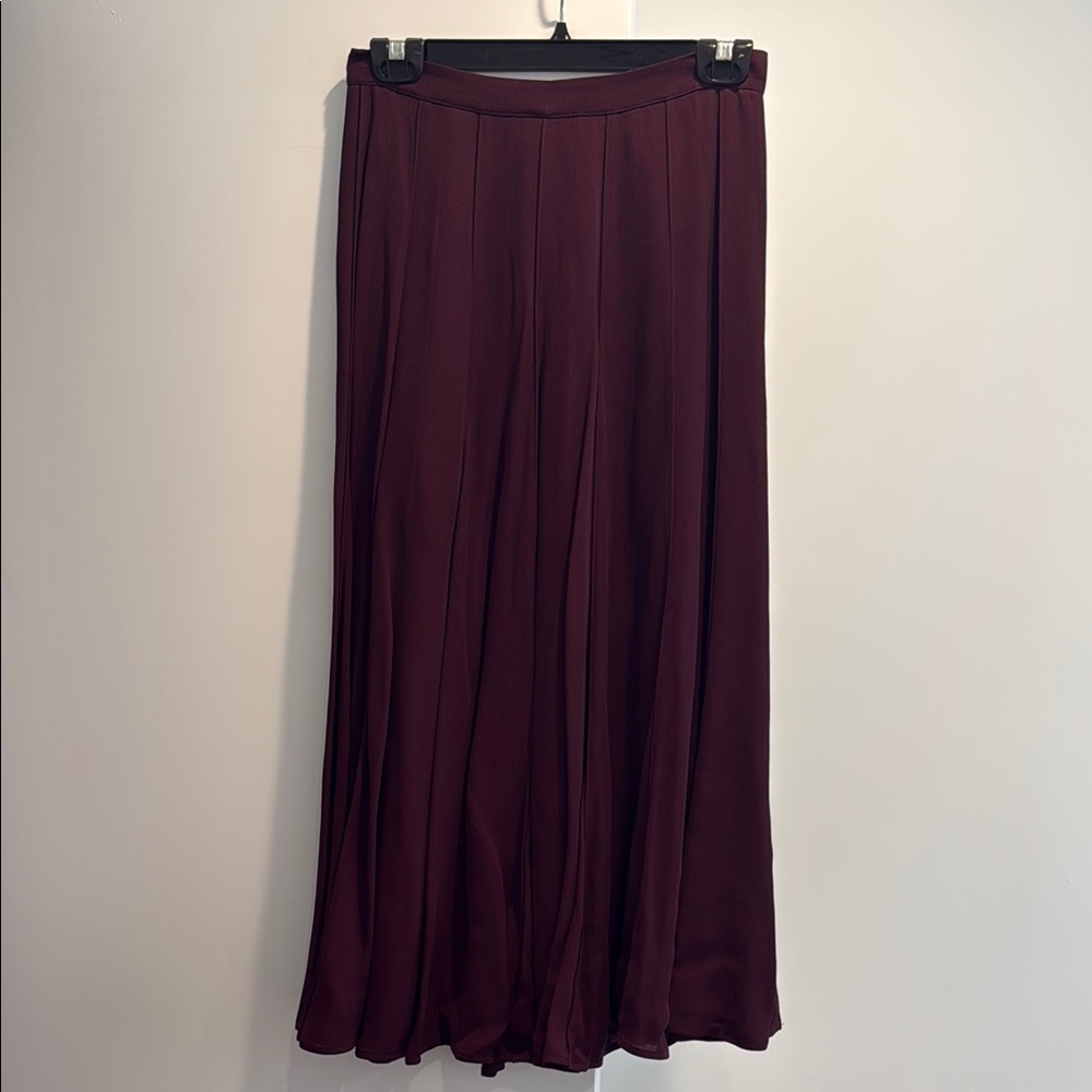 Massimo Dutti Red Pleated Maxi Skirt for Work